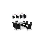 Salon de jardin en rotin et aluminium l�ger avec chaises empilables - 13 pi�ces