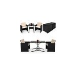 Salon de jardin set patio - plateau de verre de 5mm - coussins assise 7cm �pais
