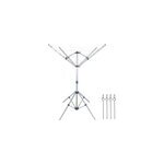 Schoir  linge parapluie pliant 4 bras 4 pieds aluminium