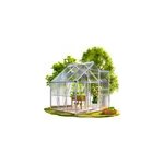 Serre en aluminium 190x190x195cm avec fen�tre de toit