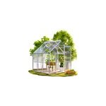Serre de jardin en aluminium 190x190x195cm avec lucarne