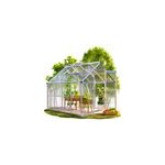 Serre de jardin en aluminium 250x190x195cm avec 2 lucarnes
