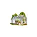 Serre de jardin en aluminium 380x190x195cm avec fondation