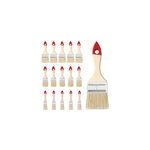Set de 15 pinceaux en bois rouge professionnel 3 tailles
