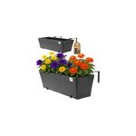Set de 2 bac  fleurs en polyrotin noir