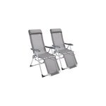 Set de 2 chaise � dossier haut en aluminium pliables