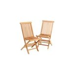 Set de 2 chaises de jardin pliable bois teck