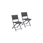 Set de 2 chaises rome noir en polyrotin pliables Set de 2 chaises rome noir en polyrotin pliables