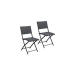 Set de 2 chaises rome noir en polyrotin pliables