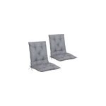 Set de 2 coussins gris chin� pour chaise avec dossier