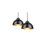 Set de 2 lampes � suspension noir max 60w luminaire