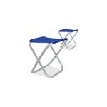 Set de 2 tabourets pliants bleu - 100kg max - camping jardin p�che repose pieds