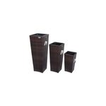 Set de 3 pots de fleurs brun