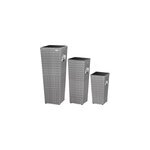 Set de 3 pots de fleurs gris