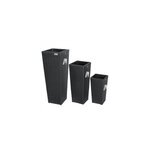 Set de 3 pots de fleurs noir