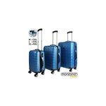 Set de 3 valises bleues rigide avec verrou taille m l xl