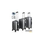 Set de 3 valises rigides argent avec verrou voyage