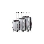 Set de 3 valises rigides ikarus m / l / xl argent avec poign�e t�lescopique