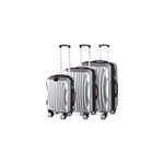 Set de 3 valises rigides ikarus m / l / xl argent avec poign�e t�lescopique