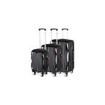 Set de 3 valises rigides ikarus noir m / l / xl port usb