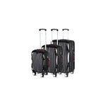Set de 3 valises rigides ikarus noir m / l / xl port usb