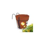 Set de 4 pots de fleurs en terre cuite 20x28cm avec support