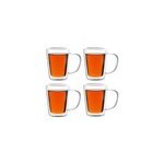 Set de 4 verres � th� � double paroi avec anse 250 ml
