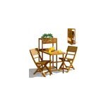 Set de balcon 2 pers 3pcs en bois d'acacia fsc ; 94x61x117cm