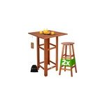 Set de table haute 3 pi�ces en acacia