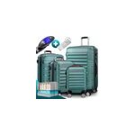 Set de valises rigides baseline 4 pcs vert abs accessoires