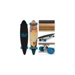 Skateboard longboard - 112 x 26cm - roues abec 7 bleu clair
