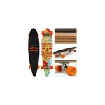 Skateboard longboard - 112 x 26cm - roues abec 7 orange
