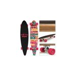 Skateboard longboard - 112 x 26cm - roues abec 7 rose