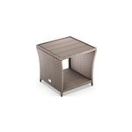 Table d'appoint cr�me 45x45x40cm en polyrotin et wpc