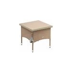 Table d'appoint de jardin cr�me 50x50x45cm en polyrotin