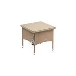 Table d'appoint de jardin cr�me 50x50x45cm en polyrotin