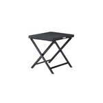 Table d'appoint de jardin noire 44x40cm en polyrotin 3en1 Table d'appoint de jardin noire 44x40cm en polyrotin 3en1