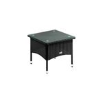 Table d'appoint de jardin noire 50x50x45cm en polyrotin Table d'appoint de jardin noire 50x50x45cm en polyrotin