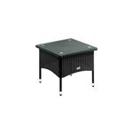 Table d'appoint de jardin noire 50x50x45cm en polyrotin