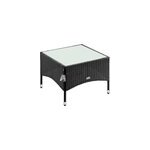 Table d'appoint de jardin noire 58x58x42cm en polyrotin