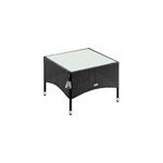 Table d'appoint de jardin noire 58x58x42cm en polyrotin Table d'appoint de jardin noire 58x58x42cm en polyrotin