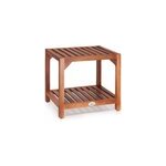 Table d'appoint jardin terrasse balcon en bois d'acacia - 45x33x42cm