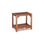 Table d'appoint jardin terrasse balcon en bois d'acacia - 45x33x45cm