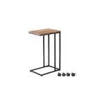 Table d'appoint noire 50x35x65 / 70cm avec roulettes