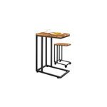 Table d'appoint noire 50x35x65 / 70cm avec roulettes