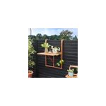 Table de balcon suspendue 64x45x87cm en bois pliable