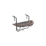 Table de balcon suspendue 76x40cm en mosaique terracotta