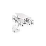 Table et bancs pliants blanc 183cm en plastique dur