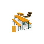 Table et bancs pliants en bois 220cm pour jardin
