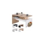 Table basse sacramento blanc / ch�ne 95x55x50cm